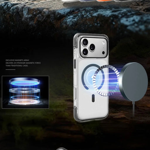 X-LEVEL For iPhone 17 Pro Case Compatible with MagSafe PC TPU Anti-drop Airbag Phone Cover - Black - 2