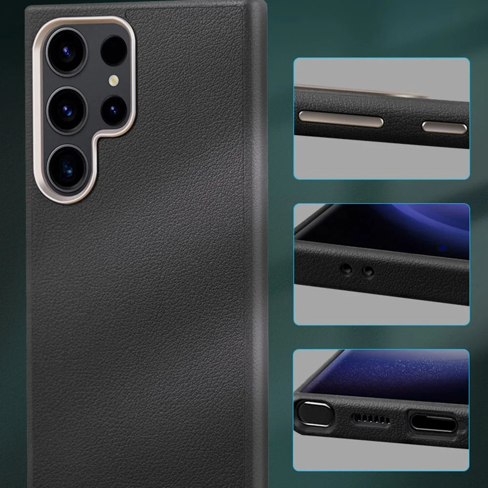 X-LEVEL For Samsung Galaxy S26 Ultra Case PU Leather Hard PC Phone Cover - Black - 4