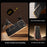 For iPhone 17 Pro Case Anti Scratch Litchi Texture TPU Leather PU Phone Back Cover - Black - 4