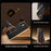 For iPhone 16 Case Anti Scratch Litchi Texture TPU Leather PU Phone Back Cover - Black - 2