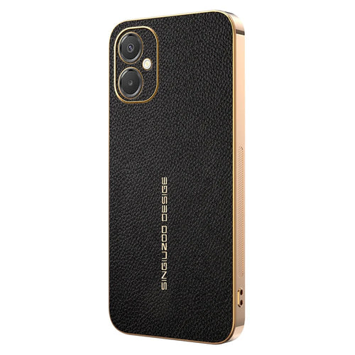 Phone Case For Samsung Galaxy A06 5G  /  F06 5G   /  M06 5G Anti Scratch Litchi Texture TPU Leather PU Phone Back Cover  - Black - 1
