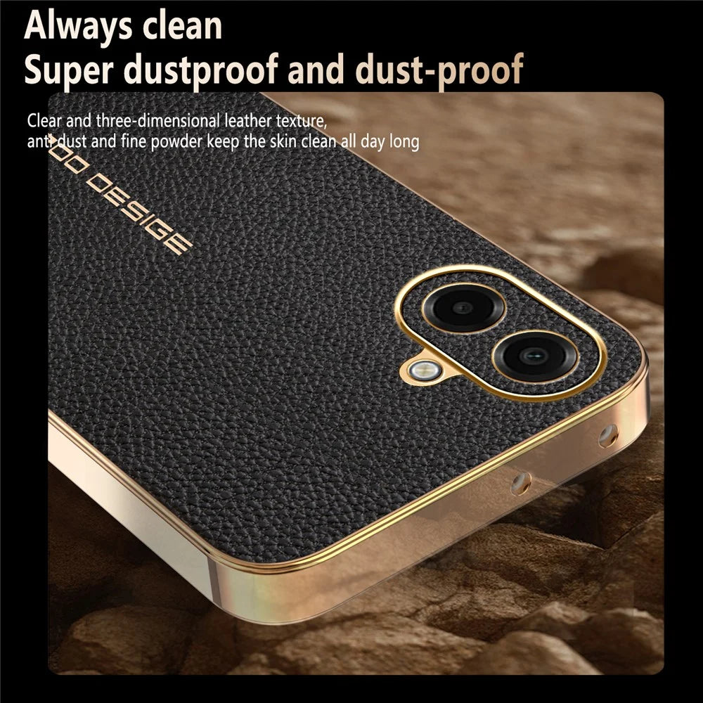 Phone Case For Samsung Galaxy A08 5G / A08 4G / A07 4G Anti Scratch Litchi Texture TPU Leather PU Phone Back Cover - Black - 5