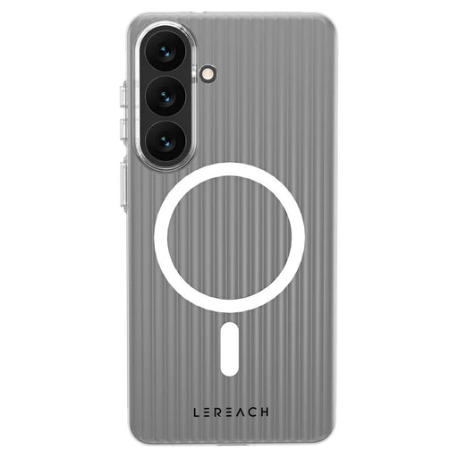 LEREACH TOC Series for Samsung Galaxy S26+ Magnetic Case Flowing Grid PC Phone Cover - White - 2