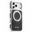 SUTENI G6 for iPhone 17 Pro Max Magnetic Case Rotating Kickstand Electroplating Jean Cloth Texture Leather Back Cover - Black - 1