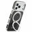SUTENI G6 for iPhone 17 Pro Max Magnetic Case Rotating Kickstand Electroplating Jean Cloth Texture Leather Back Cover - Black - 2