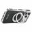 SUTENI G6 for iPhone 17 Pro Max Magnetic Case Rotating Kickstand Electroplating Jean Cloth Texture Leather Back Cover - Black - 3