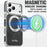 SUTENI G6 for iPhone 17 Pro Max Magnetic Case Rotating Kickstand Electroplating Jean Cloth Texture Leather Back Cover - Black - 5