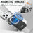SUTENI G6 for iPhone 17 Pro Max Magnetic Case Rotating Kickstand Electroplating Jean Cloth Texture Leather Back Cover - Black - 7