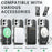 SUTENI G6 for iPhone 17 Magnetic Case Rotating Kickstand Electroplating Jean Cloth Texture Leather Back Cover - Black - 4