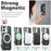 SUTENI G6 for iPhone 17 Magnetic Case Rotating Kickstand Electroplating Jean Cloth Texture Leather Back Cover - Black - 5
