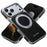 SUTENI G6 for iPhone 17 Pro Max Magnetic Case Rotating Kickstand Electroplating Crazy Horse Texture Leather Back Cover - Black - 1