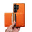 DENIOR D30 For Samsung Galaxy S26 Ultra Magnetic Case Detachable Card Holder Kickstand Litchi Texture Leather Back Phone Cover - Orange - 5