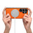 DENIOR D30 For Samsung Galaxy S26 Ultra Magnetic Case Detachable Card Holder Kickstand Litchi Texture Leather Back Phone Cover - Orange - 6
