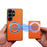 DENIOR D30 For Samsung Galaxy S26 Ultra Magnetic Case Detachable Card Holder Kickstand Litchi Texture Leather Back Phone Cover - Orange - 7