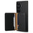For Samsung Galaxy Z Fold7 5G Case with Card Slots Kickstand Calf Texture Leather Phone Back Cover - Black - 2