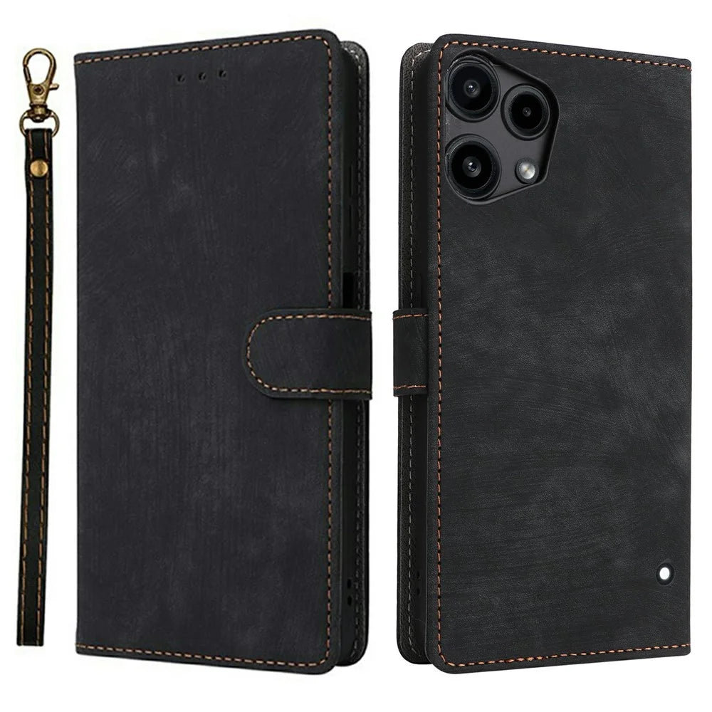 For Nothing Phone (3a) Lite 5G Case Wallet RFID Blocking PU Leather Phone Cover Stand with Strap - Black - 1