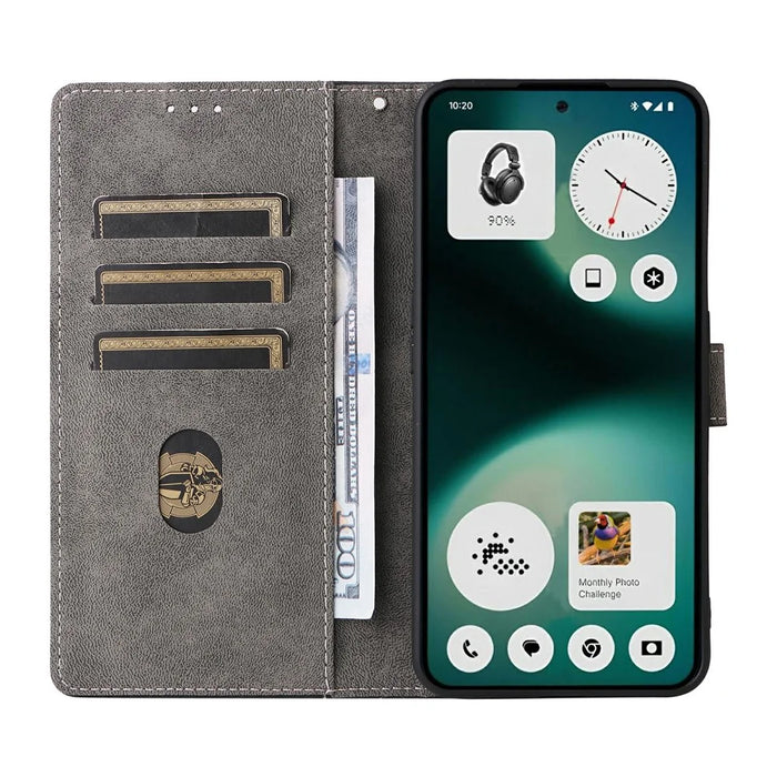 For Nothing Phone (3a) Lite 5G Case Wallet RFID Blocking PU Leather Phone Cover Stand with Strap - Black - 2