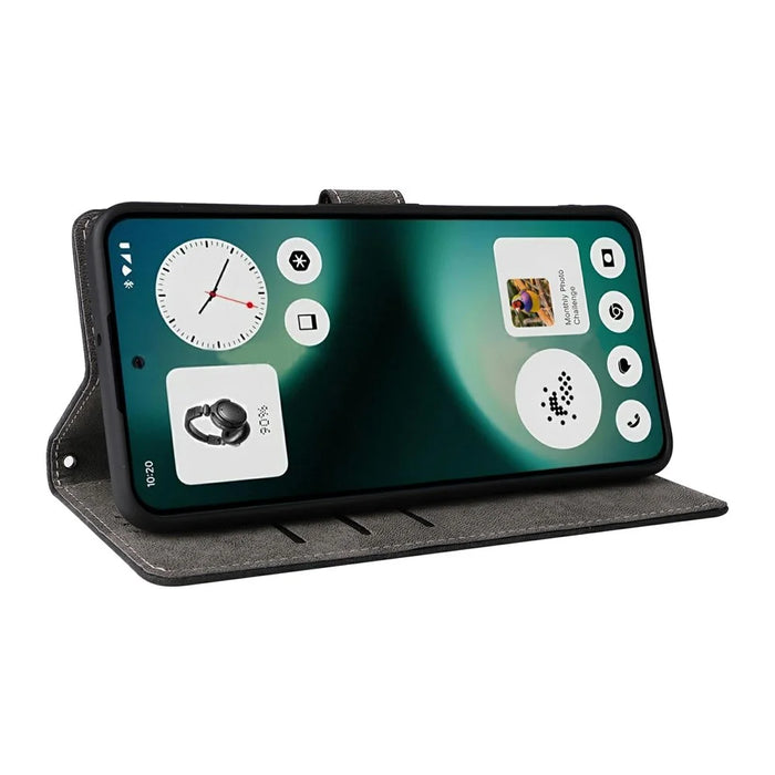 For Nothing Phone (3a) Lite 5G Case Wallet RFID Blocking PU Leather Phone Cover Stand with Strap - Black - 4