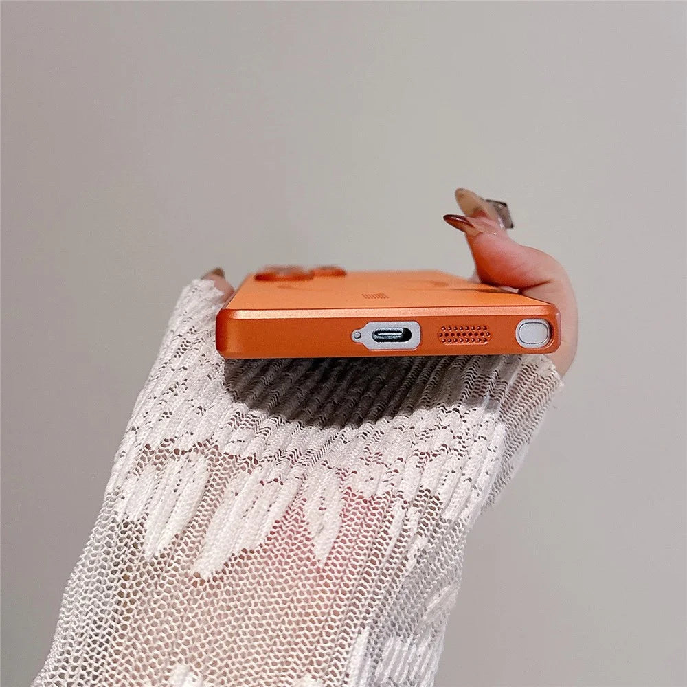For Samsung Galaxy S25 Ultra Magnetic Case Leather Coated PC + TPU Phone Cover - Orange - 6