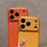 For iPhone 17 Pro Case Precise Cutouts Textured PU Leather Coated PC + TPU Phone Cover - Orange - 3