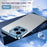 For iPhone 16 Pro Frameless Case Titanium Alloy Phone Corner Pad Bumper Cover with Camera Lens Protector - Blue - 4