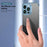 For iPhone 15 Pro Frameless Case Titanium Alloy Phone Corner Pad Bumper Cover with Camera Lens Protector - Blue - 6