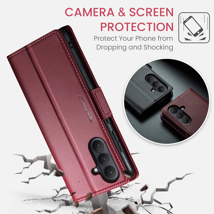CASEME For Samsung Galaxy S26 Case  023 Series RFID Blocking Glossy Stand Phone Cover - Red - 6