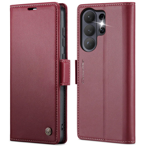 CASEME For Samsung Galaxy S26 Ultra Case  023 Series RFID Blocking Glossy Stand Phone Cover - Red - 1