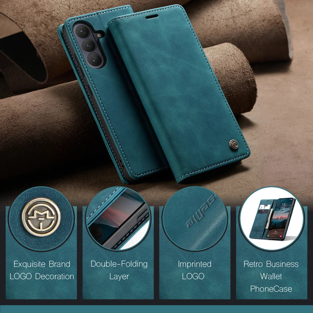 CASEME For Samsung Galaxy S26+ Wallet Case  013 Series PU Leather Phone Cover Stand - Blue - 4