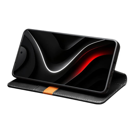 QIALINO For Samsung Galaxy S26 Ultra Wallet Case Stand Genuine Cow Leather Flip Phone Cover - Black - 2