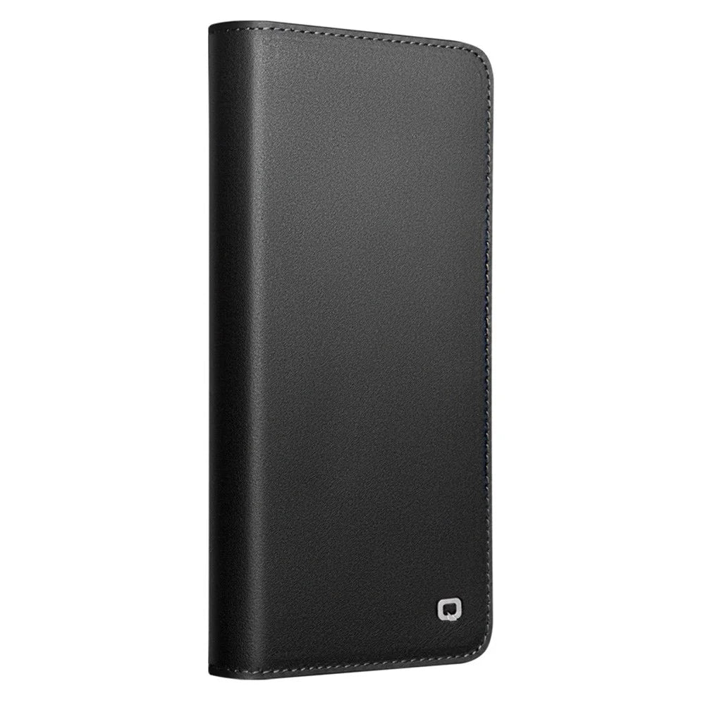 QIALINO For Samsung Galaxy S26 Ultra Wallet Case Stand Genuine Cow Leather Flip Phone Cover - Black - 5
