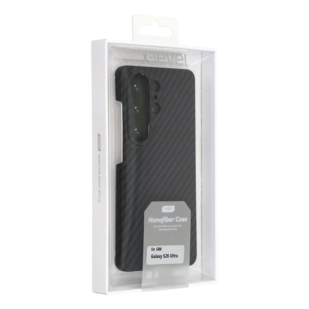 X-LEVEL For Samsung Galaxy S26 Ultra Case Carbon Fiber Texture Hard PC Phone Cover Anti Shock - 7