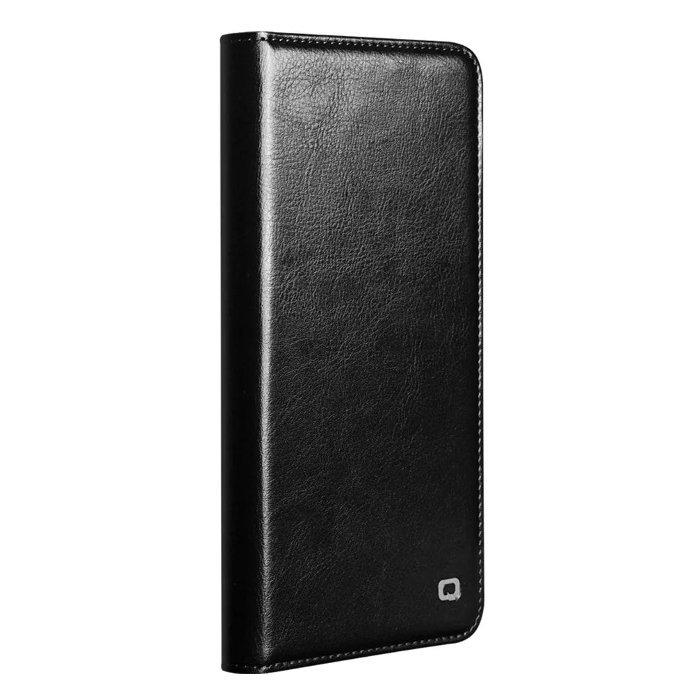 QIALINO For Samsung Galaxy S26 Ultra Wallet Case Genuine Cow Leather Phone Cover Card Holder Stand - Black - 5