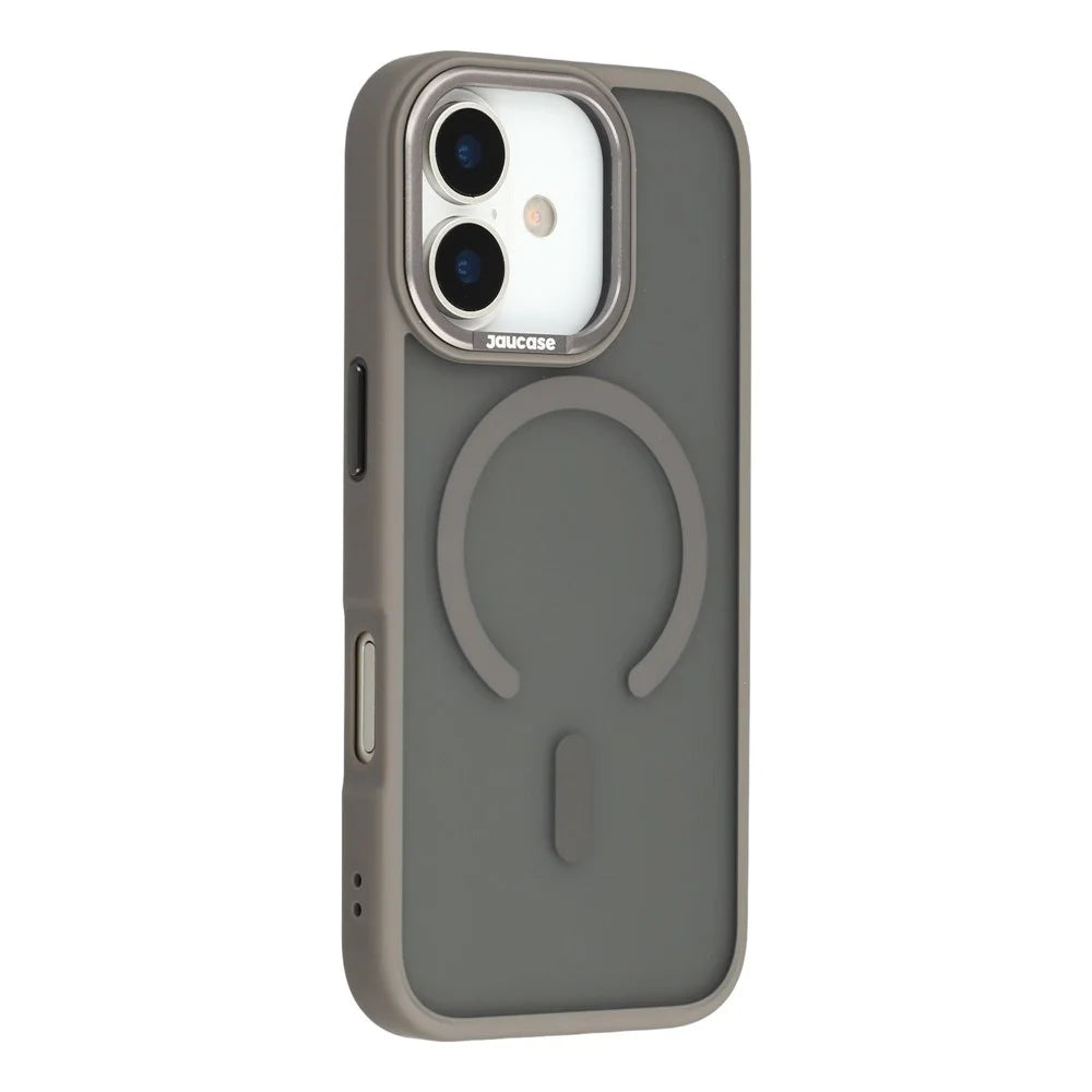 JAUCASE For iPhone 17 Magnetic Case Skin Touch Matte TPU PC Phone Cover Compatible with MagSafe - Titanium Grey - 1