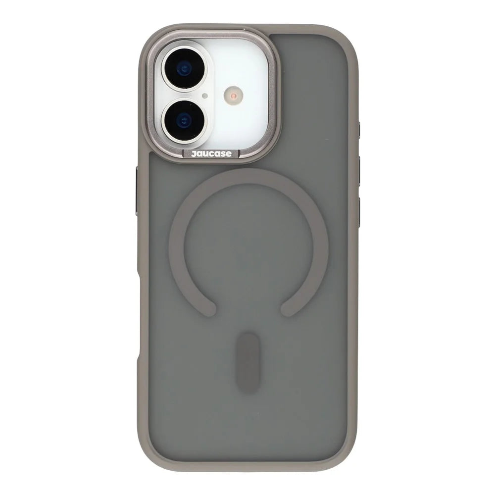 JAUCASE For iPhone 17 Magnetic Case Skin Touch Matte TPU PC Phone Cover Compatible with MagSafe - Titanium Grey - 3