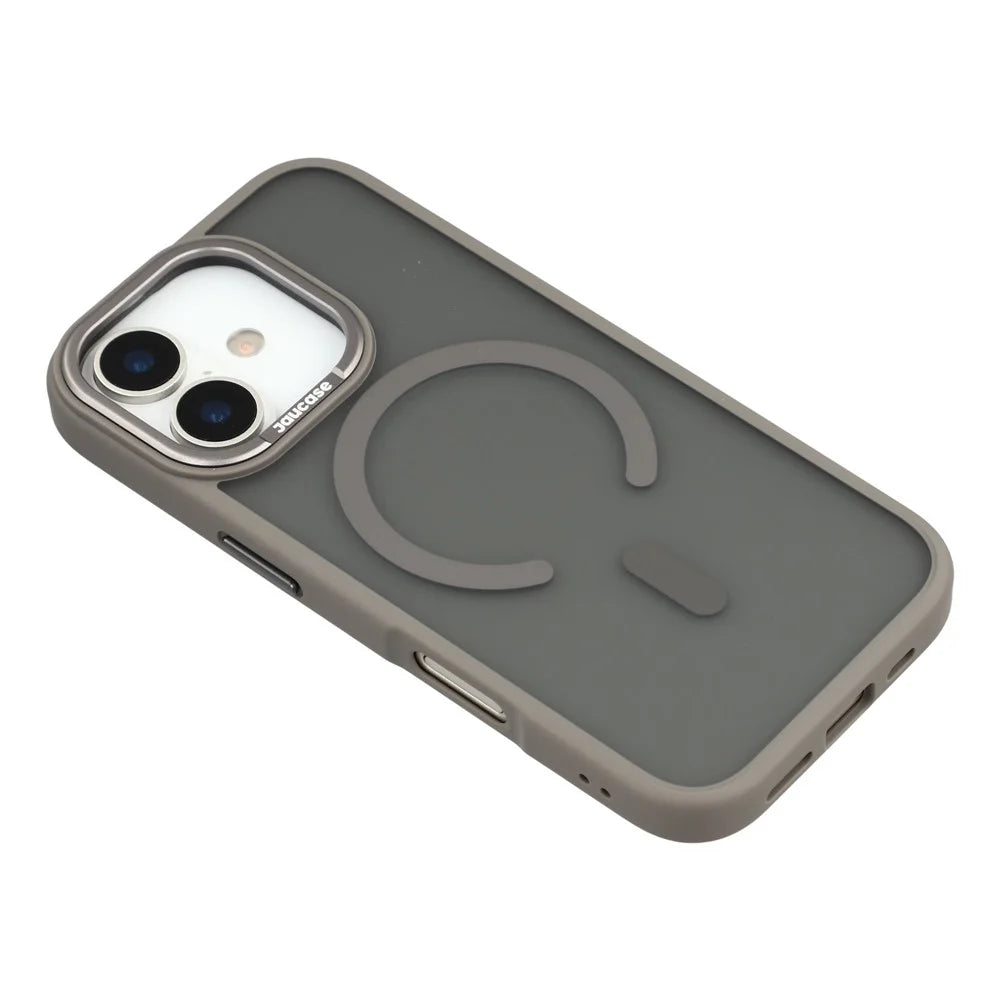 JAUCASE For iPhone 17 Magnetic Case Skin Touch Matte TPU PC Phone Cover Compatible with MagSafe - Titanium Grey - 4
