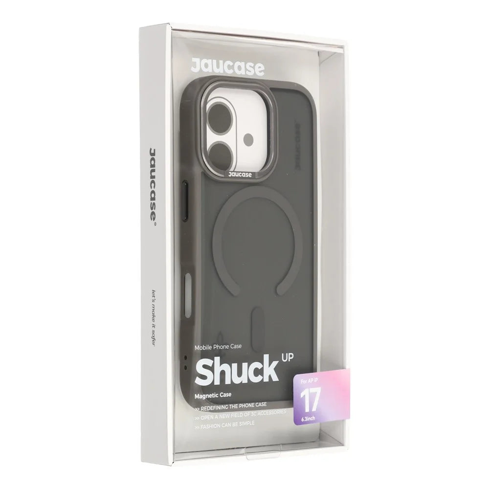JAUCASE For iPhone 17 Magnetic Case Skin Touch Matte TPU PC Phone Cover Compatible with MagSafe - Titanium Grey - 6