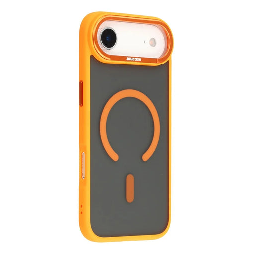 JAUCASE For iPhone Air Magnetic Case Skin Touch Matte TPU PC Phone Cover Compatible with MagSafe - Transparent Orange - 1