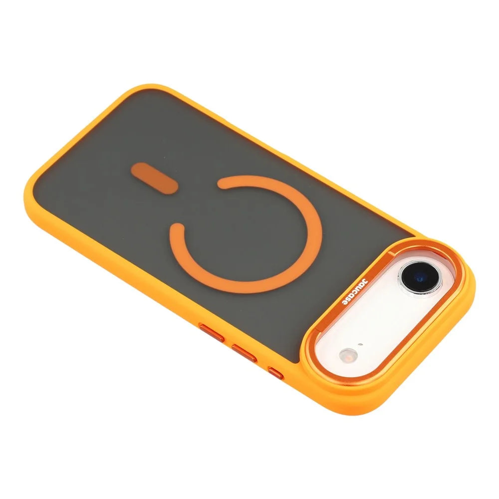 JAUCASE For iPhone Air Magnetic Case Skin Touch Matte TPU PC Phone Cover Compatible with MagSafe - Transparent Orange - 5
