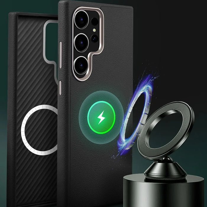 X-LEVEL For Samsung Galaxy S26 Ultra Magnetic Case PU Leather Hard PC Phone Cover - Black - 3