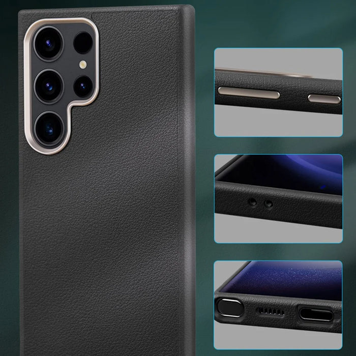X-LEVEL For Samsung Galaxy S26 Ultra Magnetic Case PU Leather Hard PC Phone Cover - Black - 4