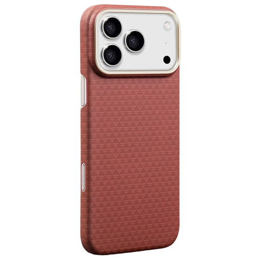 X-LEVEL For iPhone 17 Pro Case Compatible with MagSafe Triangle Texture Carbon Fiber Phone Cover - Red - 1
