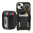 For iPhone 14 / 13 Case Ring Holder Zipper Pocket Kickstand Leather Back Phone Cover with Shoulder Strap - Black - 5
