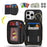 For iPhone 16 Pro Max Case Ring Holder Zipper Pocket Kickstand Leather Back Phone Cover with Shoulder Strap - Black - 7