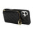 For iPhone 16 Plus Case Ring Holder Zipper Pocket Kickstand Leather Back Phone Cover with Shoulder Strap - Black - 4
