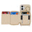 For iPhone 17 Case Ring Holder Zipper Pocket Kickstand Leather Back Phone Cover with Shoulder Strap - Beige - 2