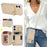 For iPhone 17 Case Ring Holder Zipper Pocket Kickstand Leather Back Phone Cover with Shoulder Strap - Beige - 6