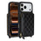 For iPhone 18 Pro Max / 17 Pro Max Case Ring Holder Zipper Pocket Kickstand Leather Back Phone Cover with Shoulder Strap - Black - 1