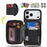 For iPhone 18 Pro Max / 17 Pro Max Case Ring Holder Zipper Pocket Kickstand Leather Back Phone Cover with Shoulder Strap - Black - 5