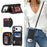For iPhone 18 Pro Max / 17 Pro Max Case Ring Holder Zipper Pocket Kickstand Leather Back Phone Cover with Shoulder Strap - Black - 6